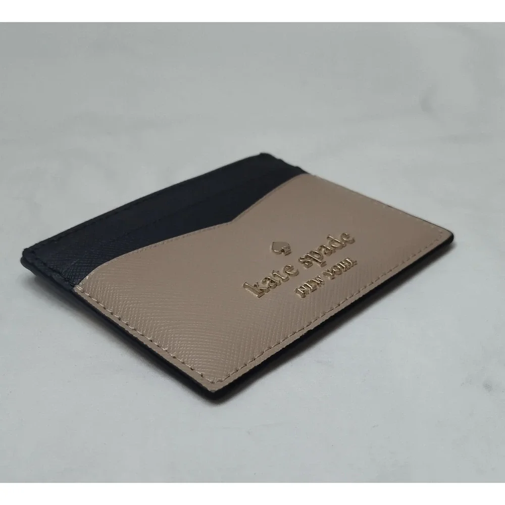 Kate Spade New York Beige Leather Credit Card Wallet